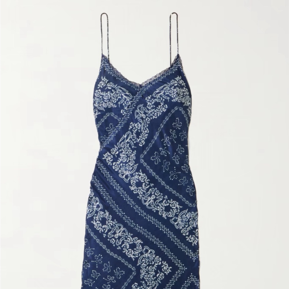 LoveShackFancy Navy and White Floral Dress